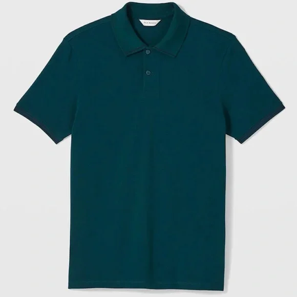 Tipped Collar Polo - New With Tags - NEVER WORN - Teal w/Navy Tipping